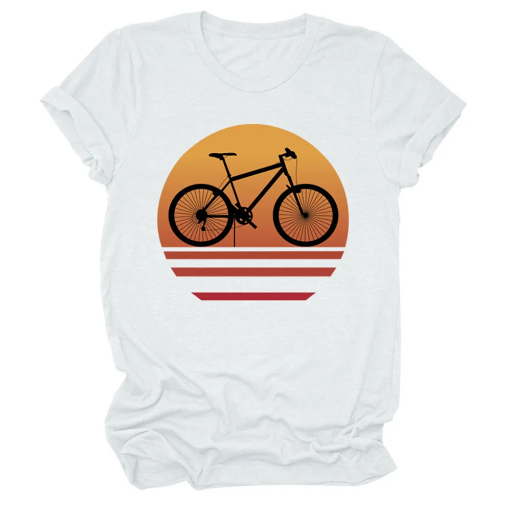 Велосипедные блузки с оранжевым принтом солнца женские модные большого размера