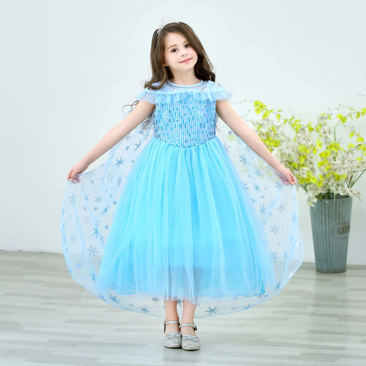 Снежная королева Анна Эльза День рождения платье Элегантный Новый год принцесса