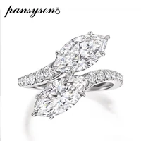 pansysen 100 925 sterling silver marquise created moissanite diamond wedding engagement ring women fine jewelry drop shipping