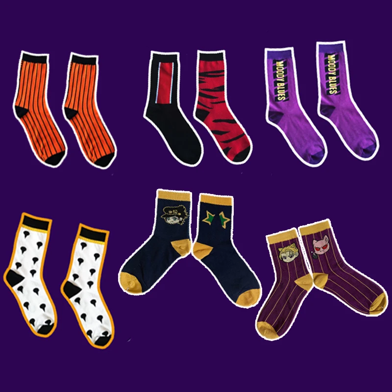 

Funny Men JoJo's Bizarre Adventure Golden Wind Anime Cosplay Socks Stockings JoJo Short Cotton Ankle Socks Anime Accesories