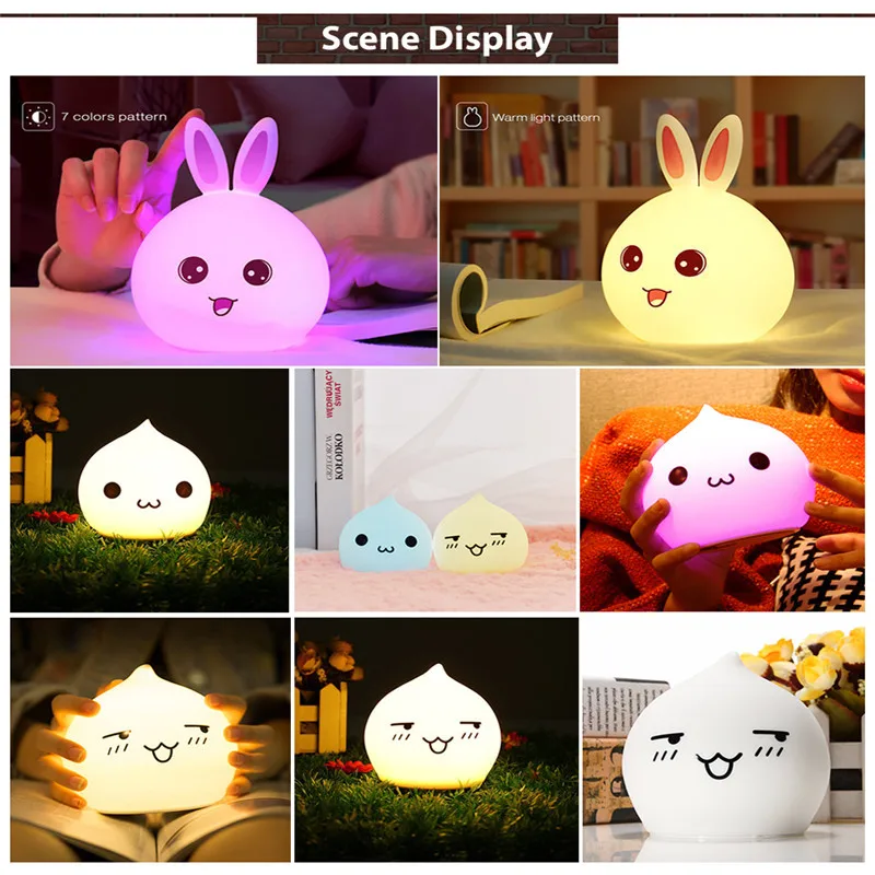 Светодиодный ночник Rgb для детей декоративные огни с usb зарядкой 7 цветов детский