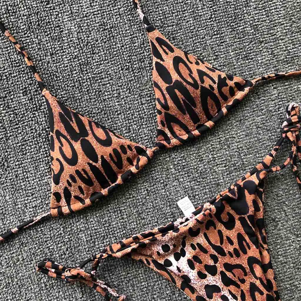 

Leopard Bikini 2021 Push Up Women Print Push-up Padded Bra Beach Bikini Set Swimsuit Beachwear Swimwear Bikinis Bathing Suit
