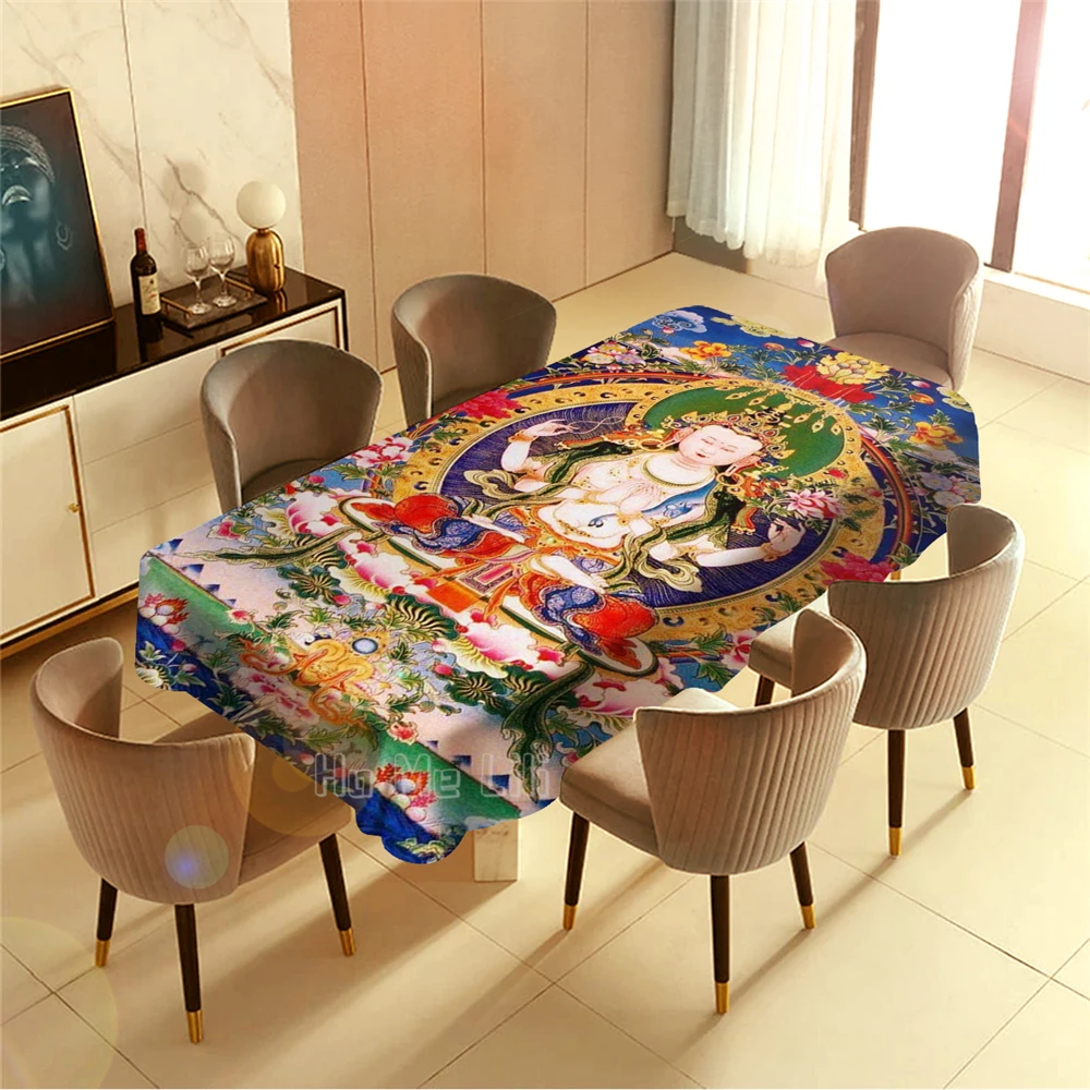 Живописная скатерть в китайском буддистском стиле | Дом и сад