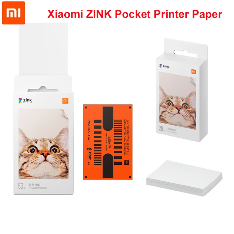 

Оригинальный Карманный принтер Xiaomi ZINK, бумага, самоклеящаяся фотопечать на 20/50/100 листов для 3-дюймового карманного мини-фотопринтера Xiaomi