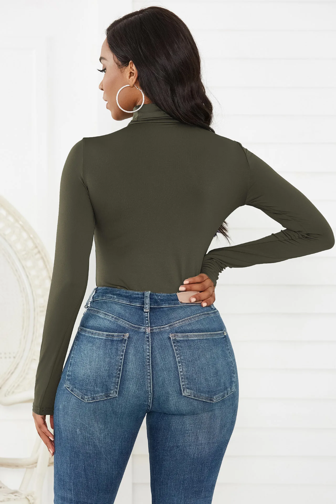 Mhysa Autumn Winter New Fashion Sexy women's sweater Bodysuits Women's Turtleneck Sweater body mujer Skinny jersey mujer