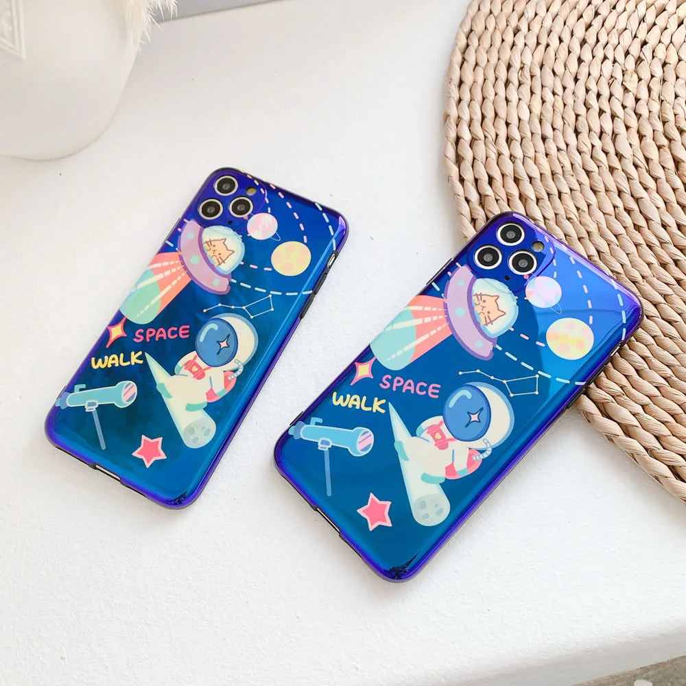 Чехол космонавта для Huawei P40 Mate 20 30 P20 P30 Pro Honor 10 Lite V10 V20 V30 мягкая глянцевая Лазерная