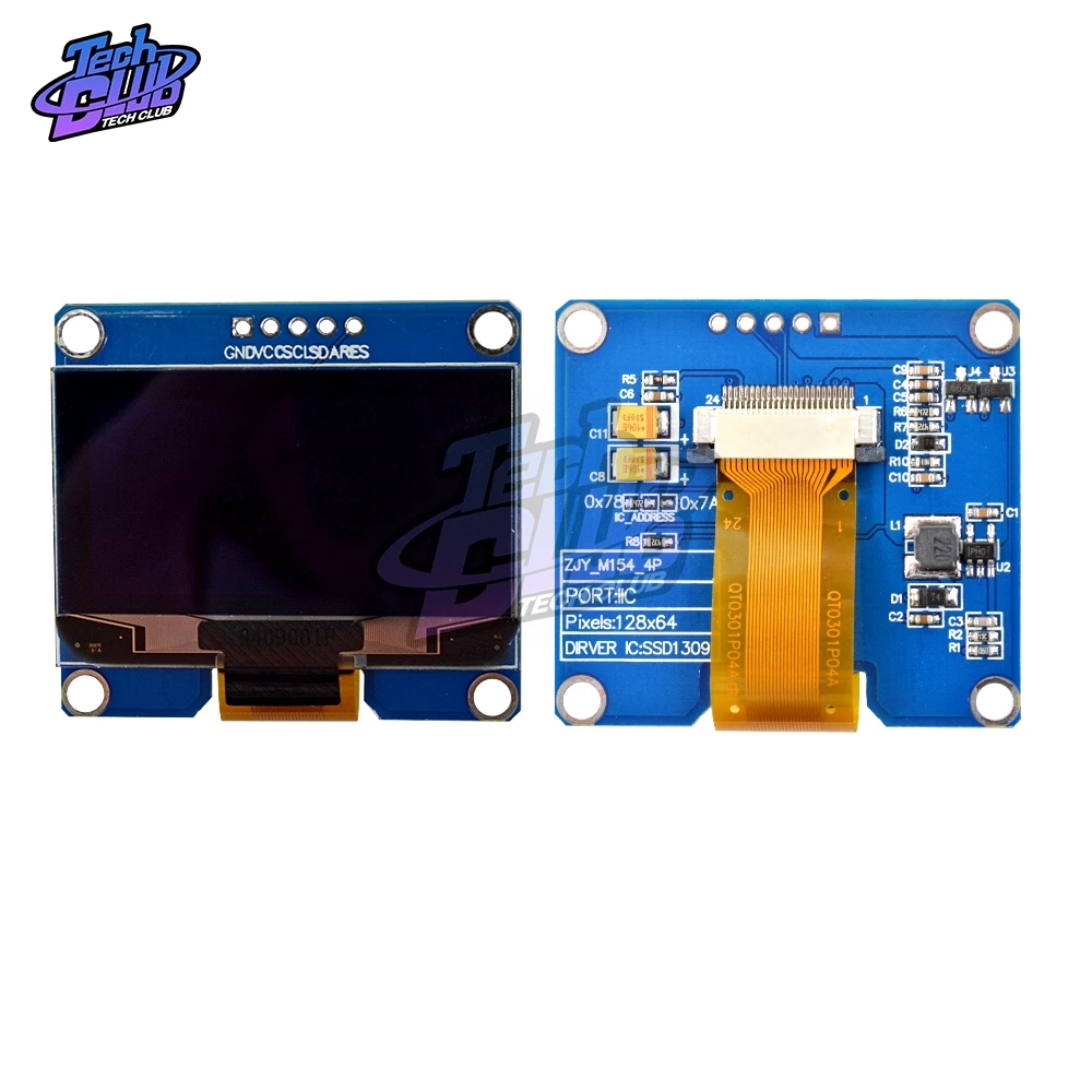OLED модуль с ЖК дисплеем 1 54 дюйма 5Pin IPS SPD0301 Драйвер IC 128X64 I2C экран интерфейса