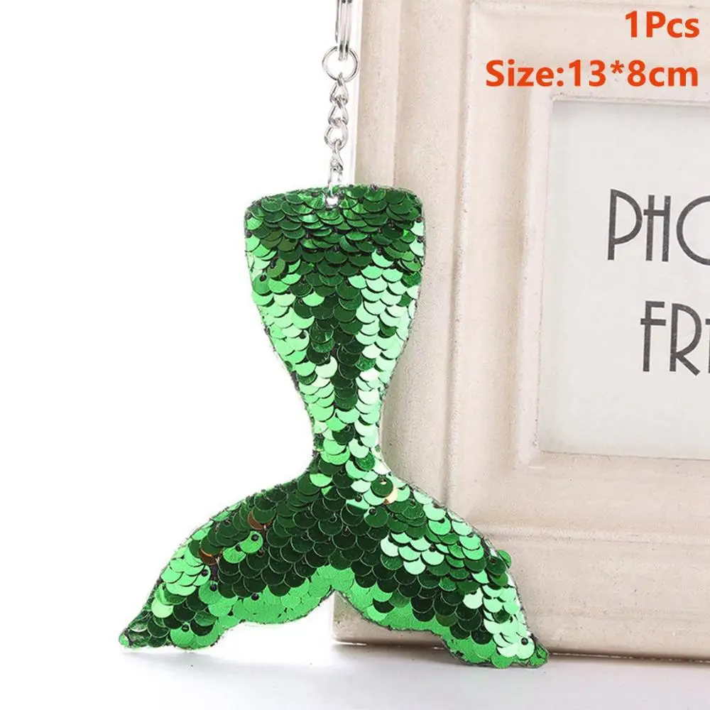 Mermaid Keychain 11 Taoup 1 шт. градиентные цвета радуги блестки маленький брелок для ключей «русалка» с днем рождения Русалка тема вечерние декор для кулоны для девочек DIY - Цвет: Mermaid Keychain 11