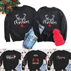 Свитшоты с надписью Mr Mrs на Рождество для пар, праздничные свитера с изображением семейного оленя, пуловеры, Рождественская Подарочная одежда, Свитшот унисекс, футболка