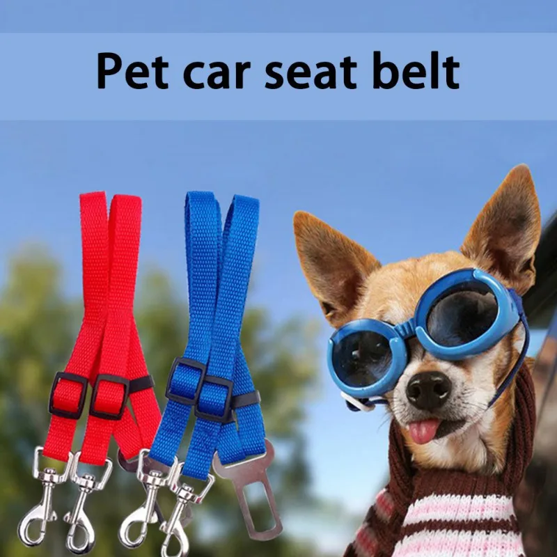 

Pet Dog Cat Car Seat Belt For Accessories Goods Animals Adjustable Harness Lead Leash Small Medium Travel Clip French Bulldog