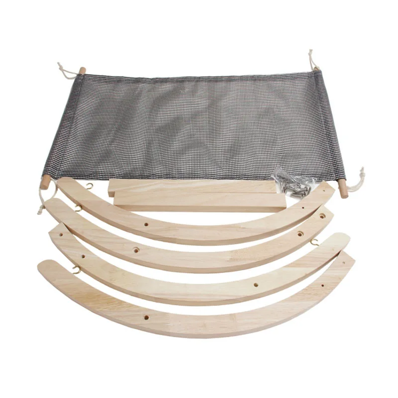 

Cat Bed Wood Material Cat hammock Top Quality Breathable Puppy Kitten Hanging Beds Mat with Durable Wood Frame for Small Pets