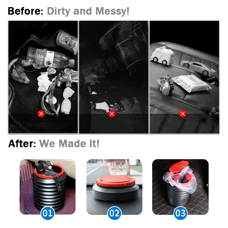 Прямая ветер Автомобильное Мусорное ведро мусорное для мытья автомобиля