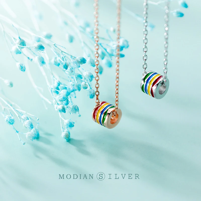 Modian-пачка цветов радуги для мульти-Слои круглый кулон ожерелье женщин подарок