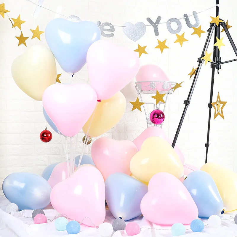 20 шт./компл. пастельные воздушные шары макароны в форме сердца конфетные цвета