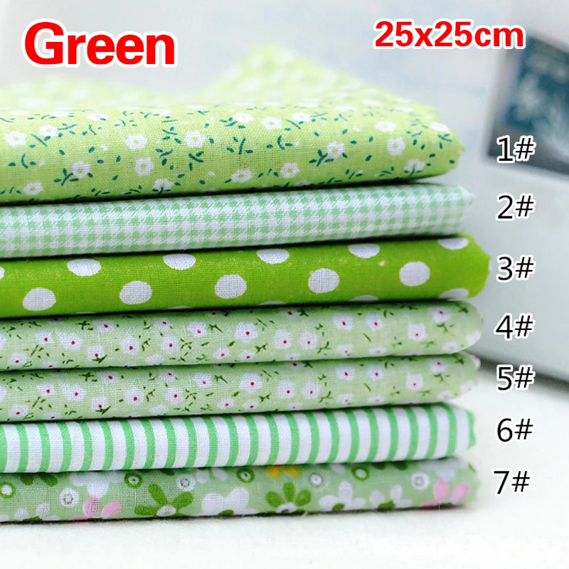 7 шт./компл. 25 см x квадратная хлопчатобумажная ткань с принтом для шитья