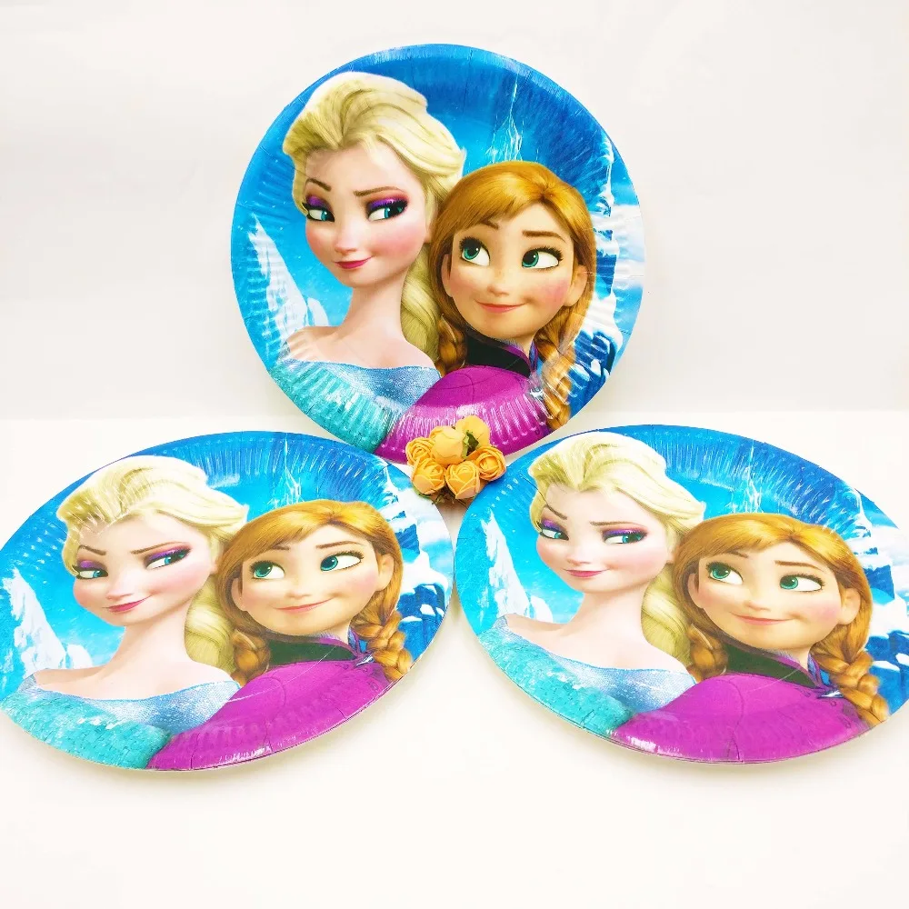 10 шт./компл. 7 дюймов с рисунками персонажей Эльза и Анна пластина для детей