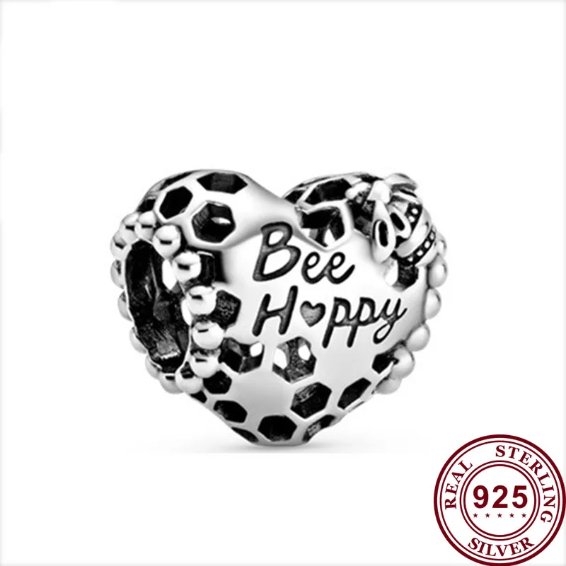 

Original 925 Sterling Silver Hollow Heart-shaped Beehive Ladybug Beads Fit Pandora Women Bracelet & Necklace Diy Jewelry