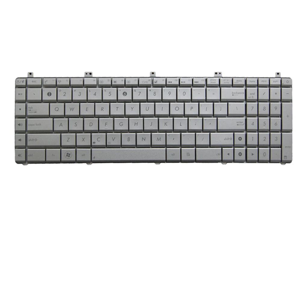 Клавиатура для ноутбука ASUS N55 N55S N55SF N55SL N75 N75S N75SF N75SL серебристая американская