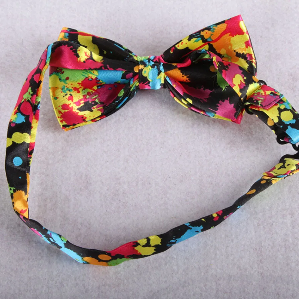 

Colorful Adjustable Charming Accessories Wedding Groom Butterfly Printing Banquets Party Festival Men Bow Tie