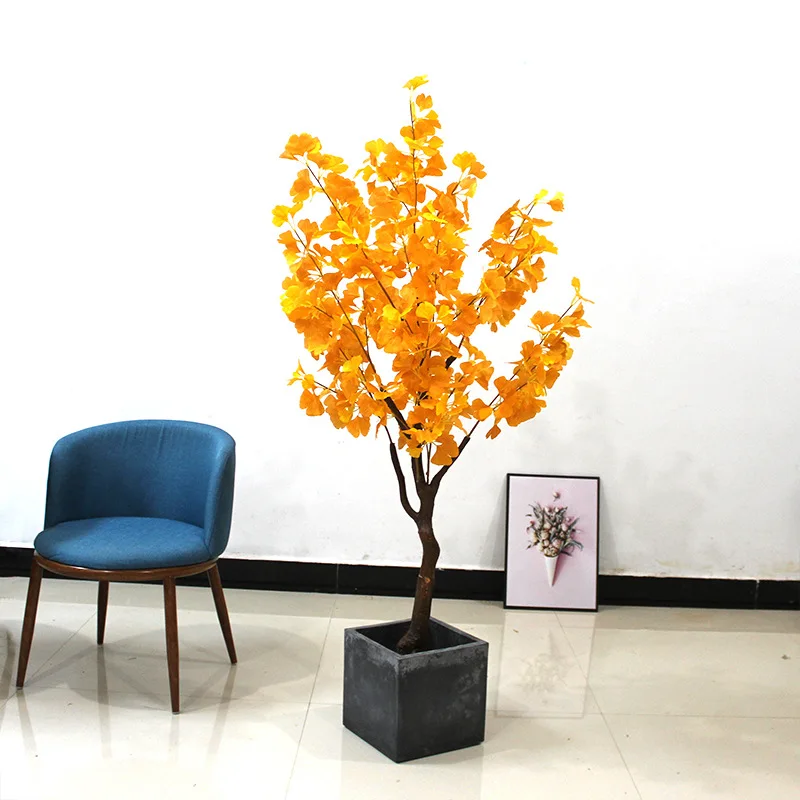 Искусственные растения 160 см дерево гинкго карликовое в горшке Искусственный