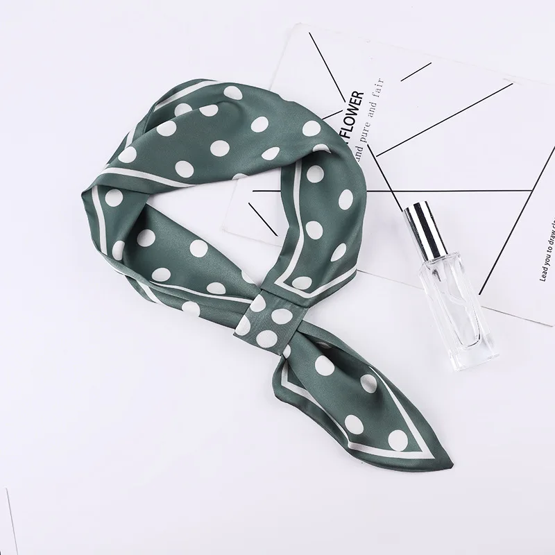 Шарф Шелковый женский двусторонний в горошек винтажный красный 2020 - купить по