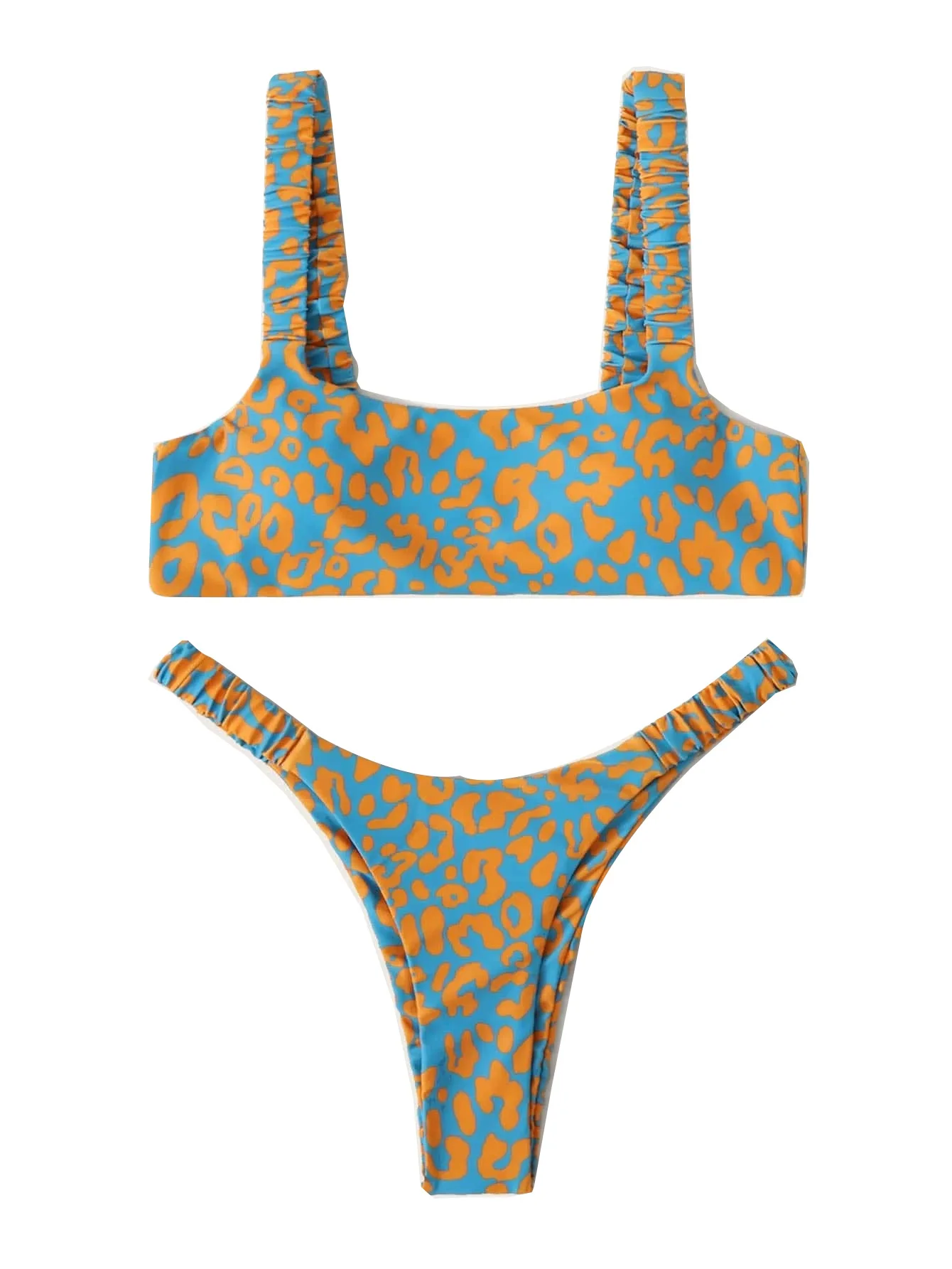 

Sexy Two Piece Bikini 2021 Swimsuit Women Thong Leopard Push Up Padded Women's Swimwear New Bathing Suits Brazilian Top Mujer