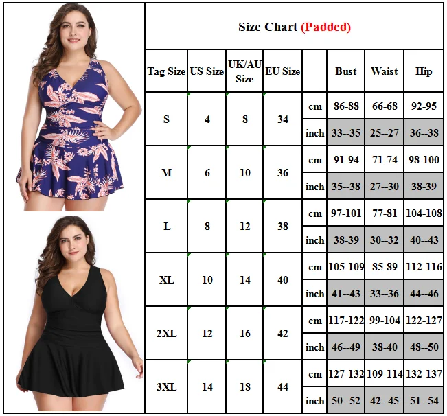 

Plus Size Women Summer Swim Dress Casual Beachwear Floral Plain Swimwear
