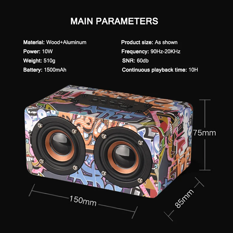 

AWEI Y22 Portable Wireless Bluetooth Speaker 3D Stero Home Theater Desktop Bluetooth Wireless Speakers Support FM Radio Aux TF