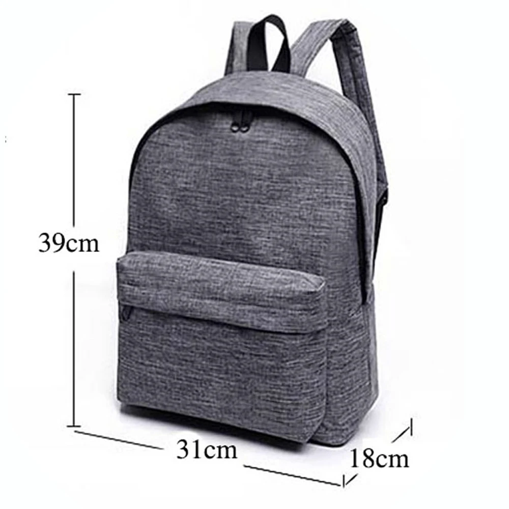 Мужской черный холщовый рюкзак для студентов школьный подростков повседневный