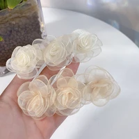 white elegant camellia hair clip super fairy girl summer travel accessories new flower side clip side clip high hair clip