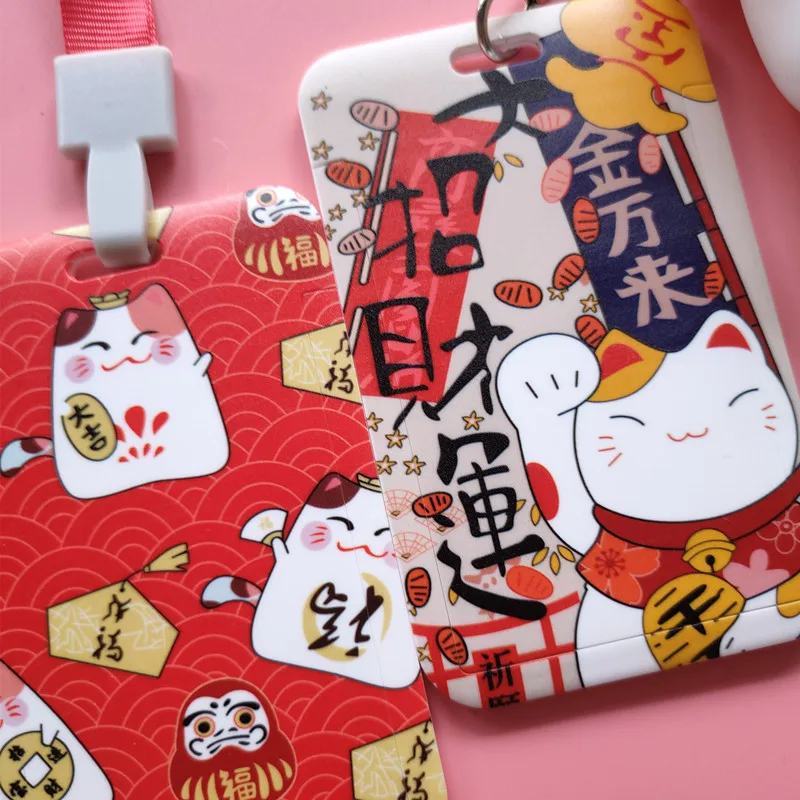 Счастливый фигурка кошки на удачу Для женщин ID Кредитная Держатель для карт