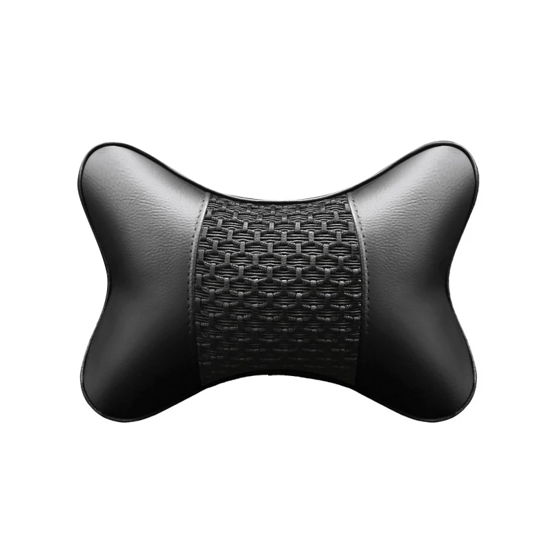 Black(1pcs) IKSNAIL подушка для автомобиля из искусственной кожи, защита шеи, подголовник автомобиля, удобные автомобильные принадлежности, безопасные дышащие подушки для шеи - Цвет: Black(1pcs)