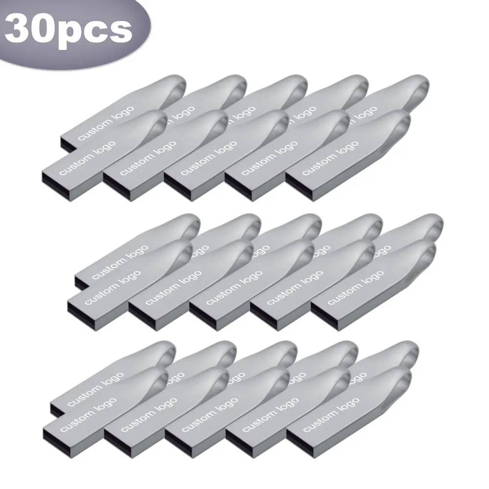 

30pcs/lot metal Custom logo flash drive memory stick pendrive cle USB Flash Drive 16GB 32GB 64GB pen drive usb For photography
