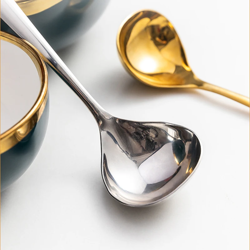 

Stainless Steel Long Handle Spoon Korean Style Personalized Leakage Spoon Breakfast Cozinha Utensilios Kitchen Utensils KC50SZ