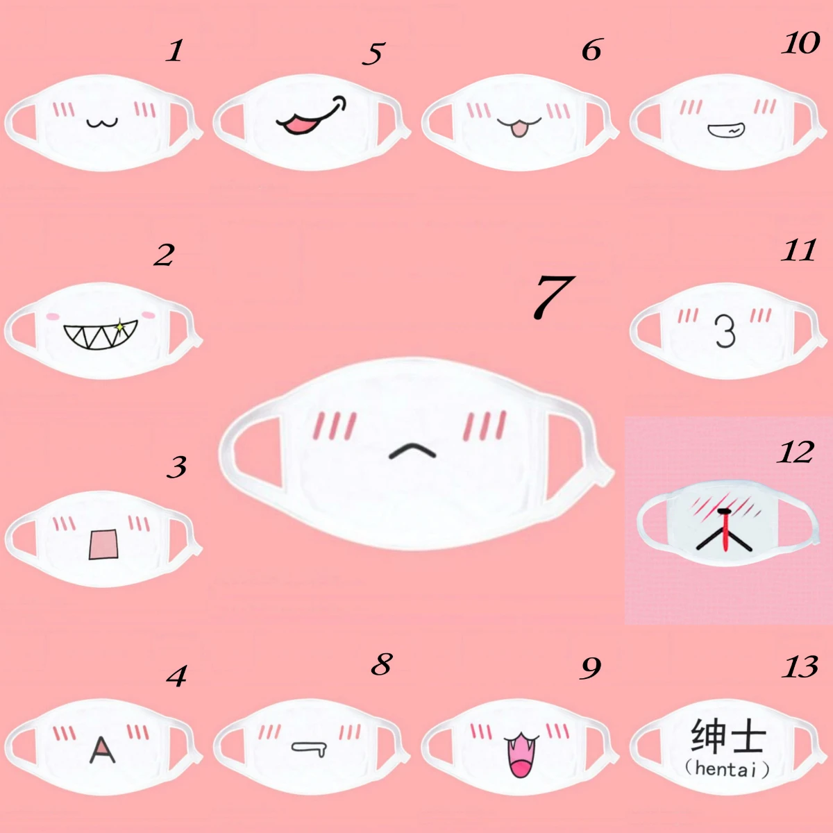 1 шт., Kawaii, противопылевая маска, хлопковая маска для губ, милый аниме, мультфильм, рот, муфта, маска для лица, смайлик, маски, Вечерние Маски для рта
