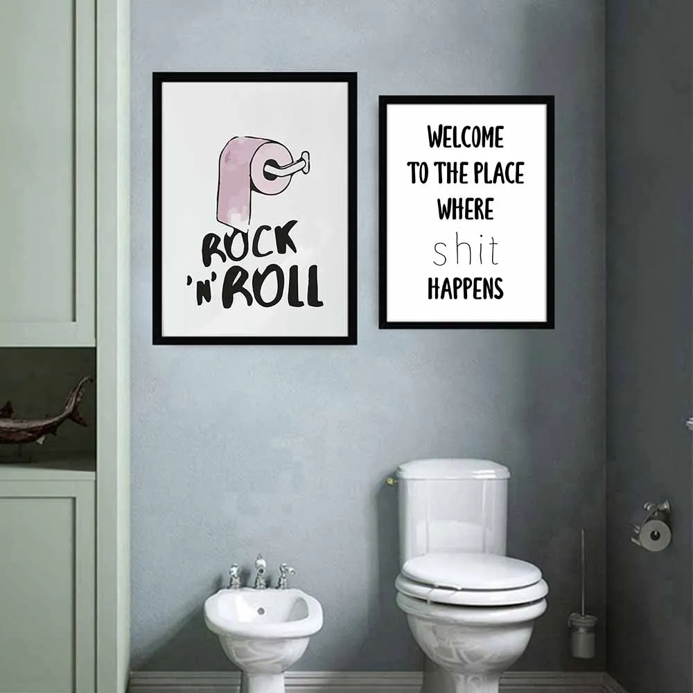 Современный Туалет сексуальные фотообои и принты рок музыка забавная ванная