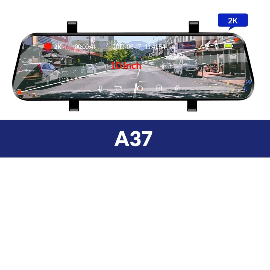 E-ACE Car Dvr ADAS 4G 10" IPS mirror Dash cam Video Recorder Full HD 1920x1080 Dual Lens Rear View Mirror Android GPS Car Camera