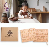 wooden montessori tracing board wood double sided uppercase lowercase letters fine motor skills development educational toy