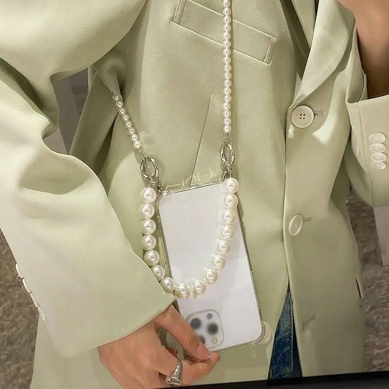 

Pearl Bracelets chain Crossbody Lanyard Necklace soft case for iphone 12 Pro Max MiNi 11 Pro XR X XS 7 8