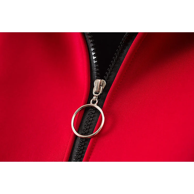 women hoodie 2019 Women's Casual Winter Warm Sherpa Lined Zip Up Hooded Sweatshirt Jacket Coat Plus Size 4XL Black Red | Женская