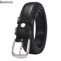 bauhinia young ladies simple alloy pin buckle belt pu material fashion decorative dress belt 108x2 4cm black belt new