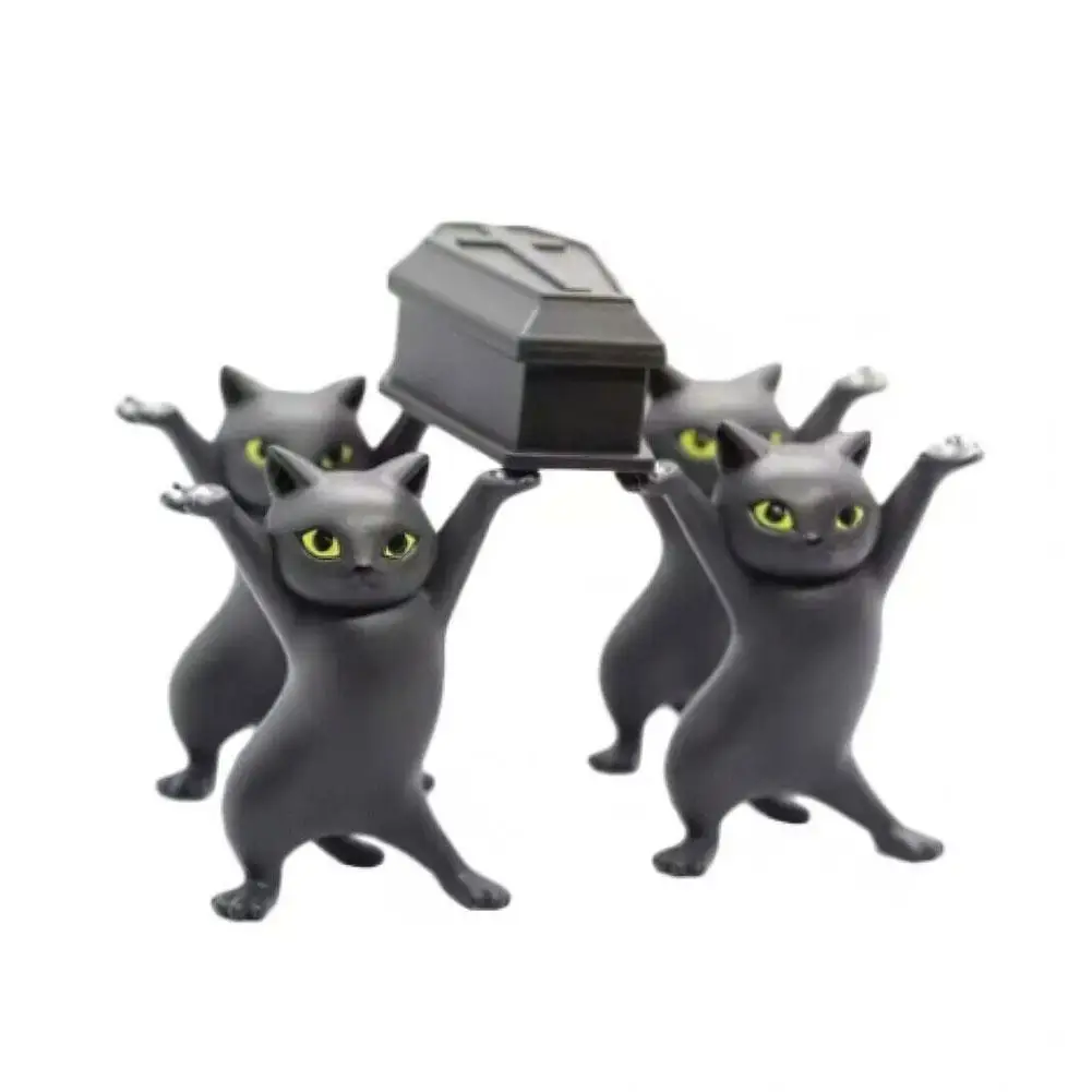 

Carrying Coffin Cat Pen Holder Home Decoration Animal Toy Statue Handmade Gift Home Decoration J7N3