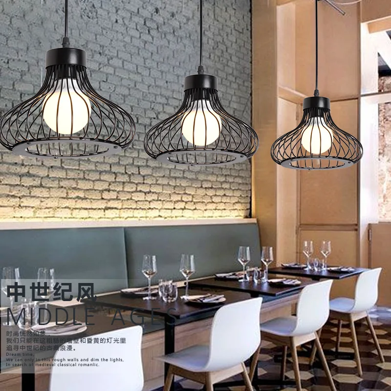 Скандинавский железный подвесной светильник для ресторана индивидуальная Ретро