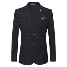 Jackets Jacket Suit Man Formal Men's Suits Four Seasons New Plaid Trim Button Door Pocket Trim In Three Colors S-5XL Solid Color (3)
