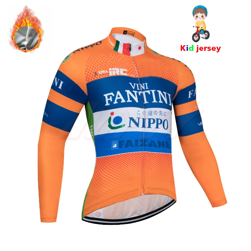 new pro team FANTINI Orange blue children's cycling long sets kids clothes bicycle for equipment bike clothing |