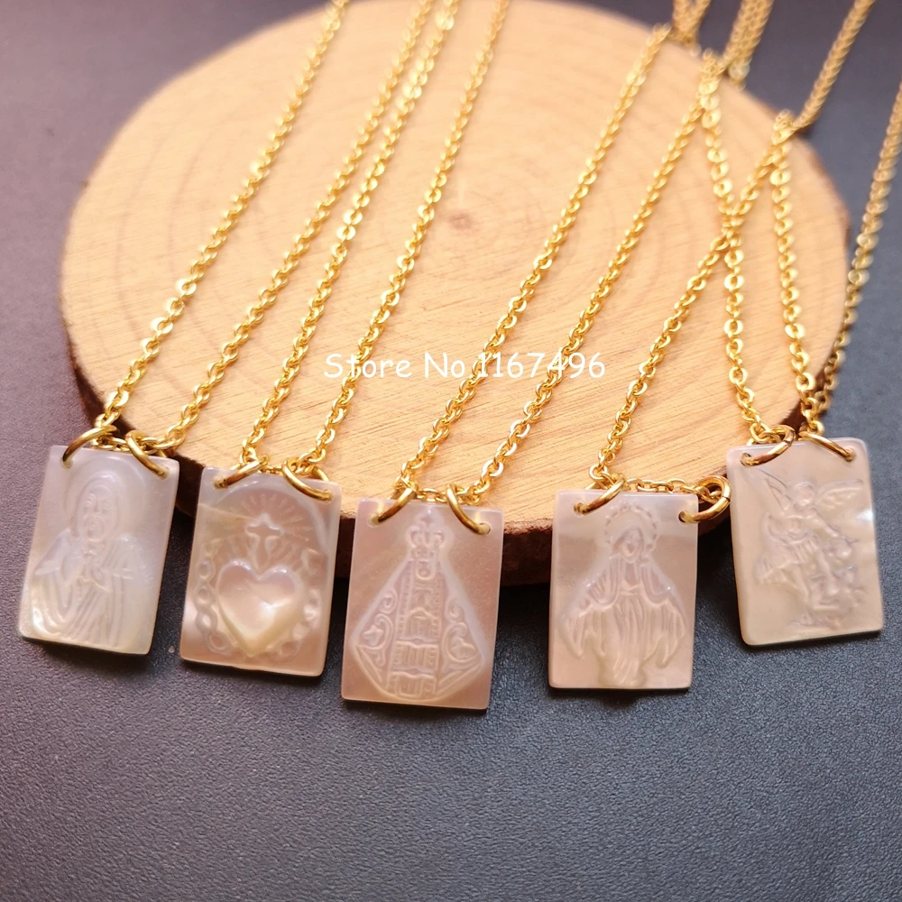 10 шт./лот смешанный дизайн натуральный перламутровый корпус ожерелье святое