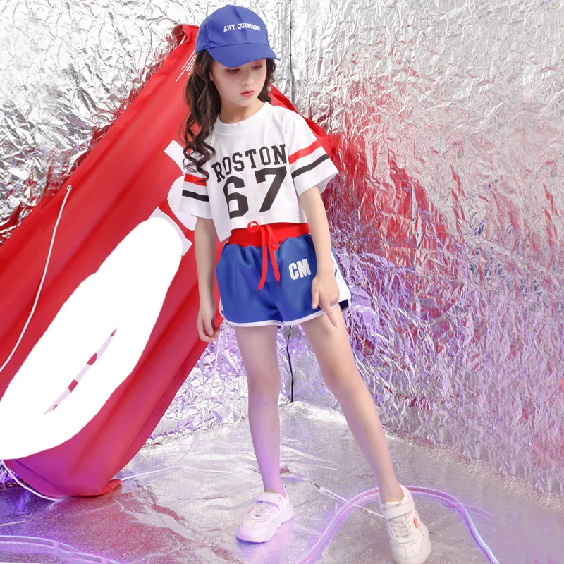 Детская модная укороченная толстовка рубашка Женская Одежда для танцев костюм