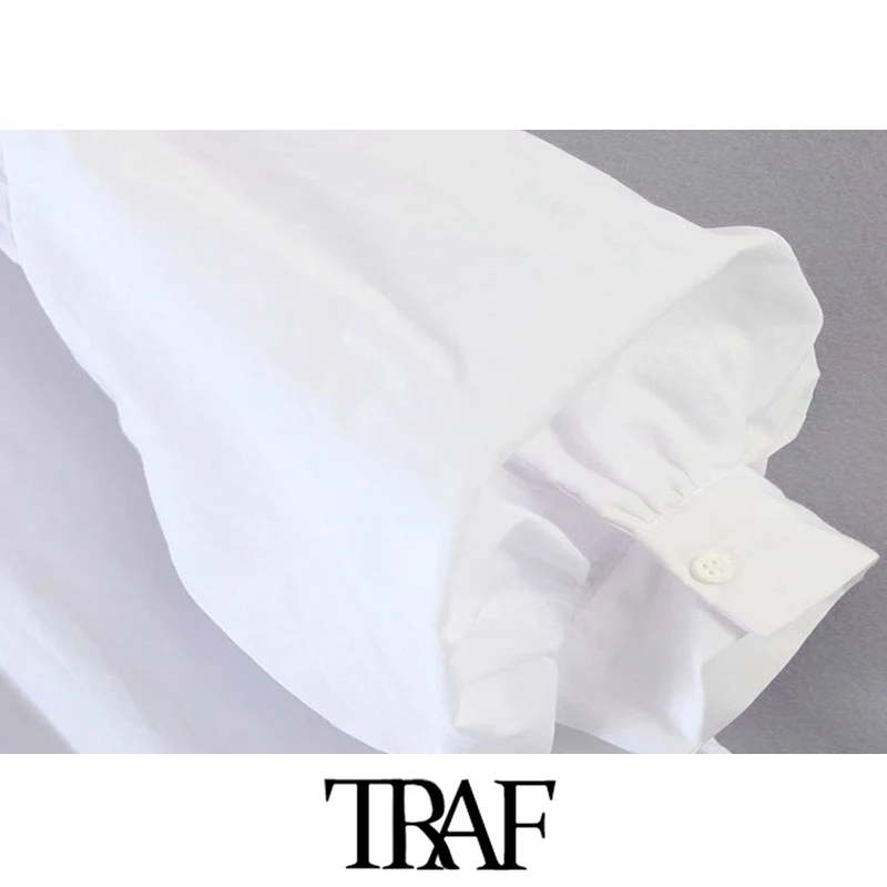 Женская винтажная блузка на пуговицах с рукавами-фонариками | одежда