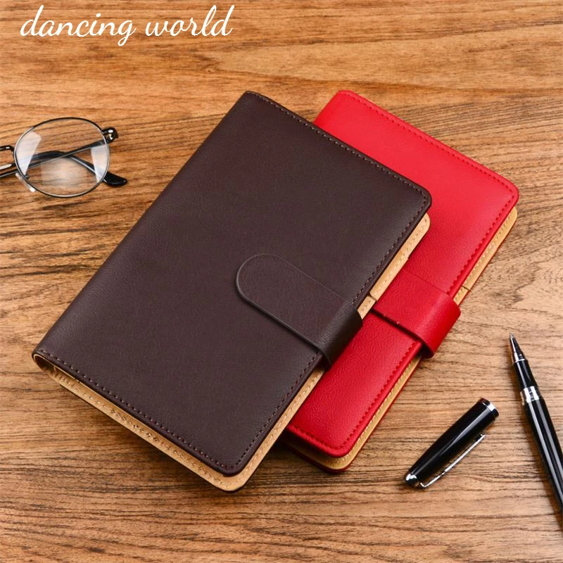 

Business Brown Black Red Leather Agenda Magnetic Snap Ring Binder Planner Organizer Notebooks A6 A5 B5 Spiral Notebook Cuaderno