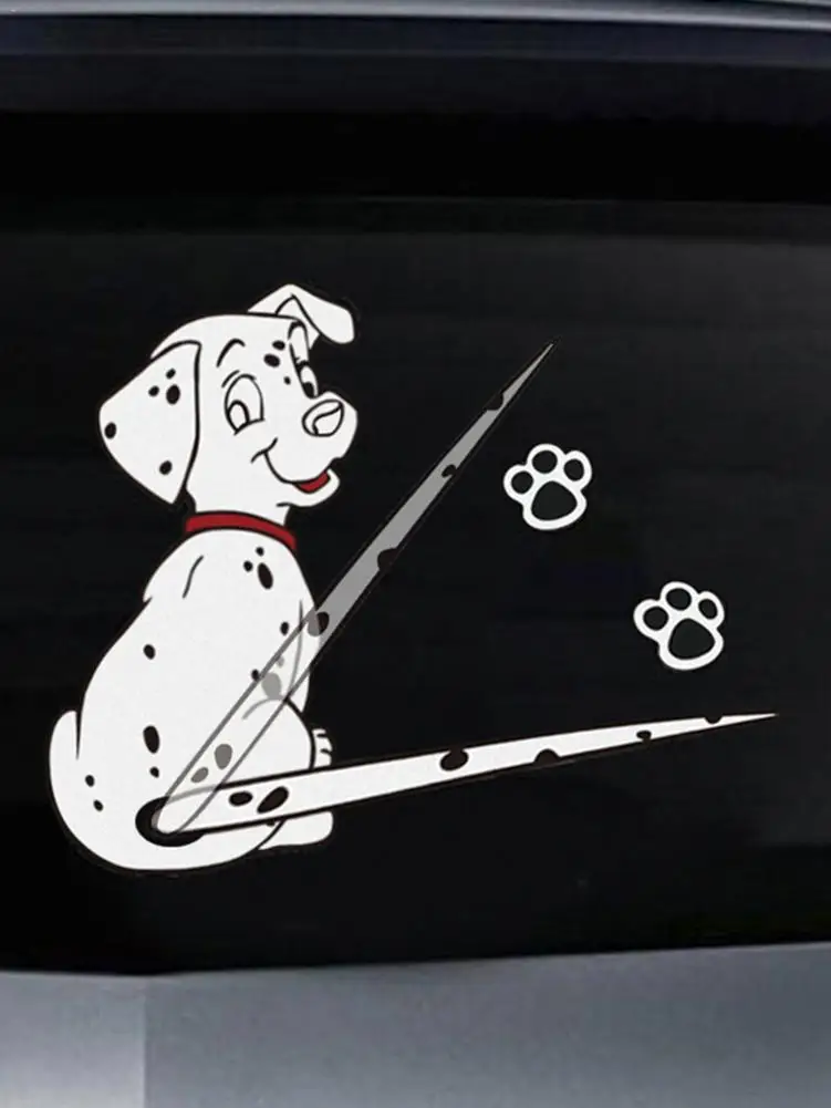

Наклейки с изображением собаки, подвижный хвост лап, автомобильные наклейки, 3D Мультяшные наклейки на заднее стекло автомобиля, стеклоочис...